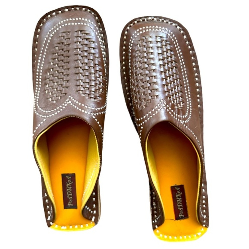 House Shoes Brown Leather Slippers Chanclas